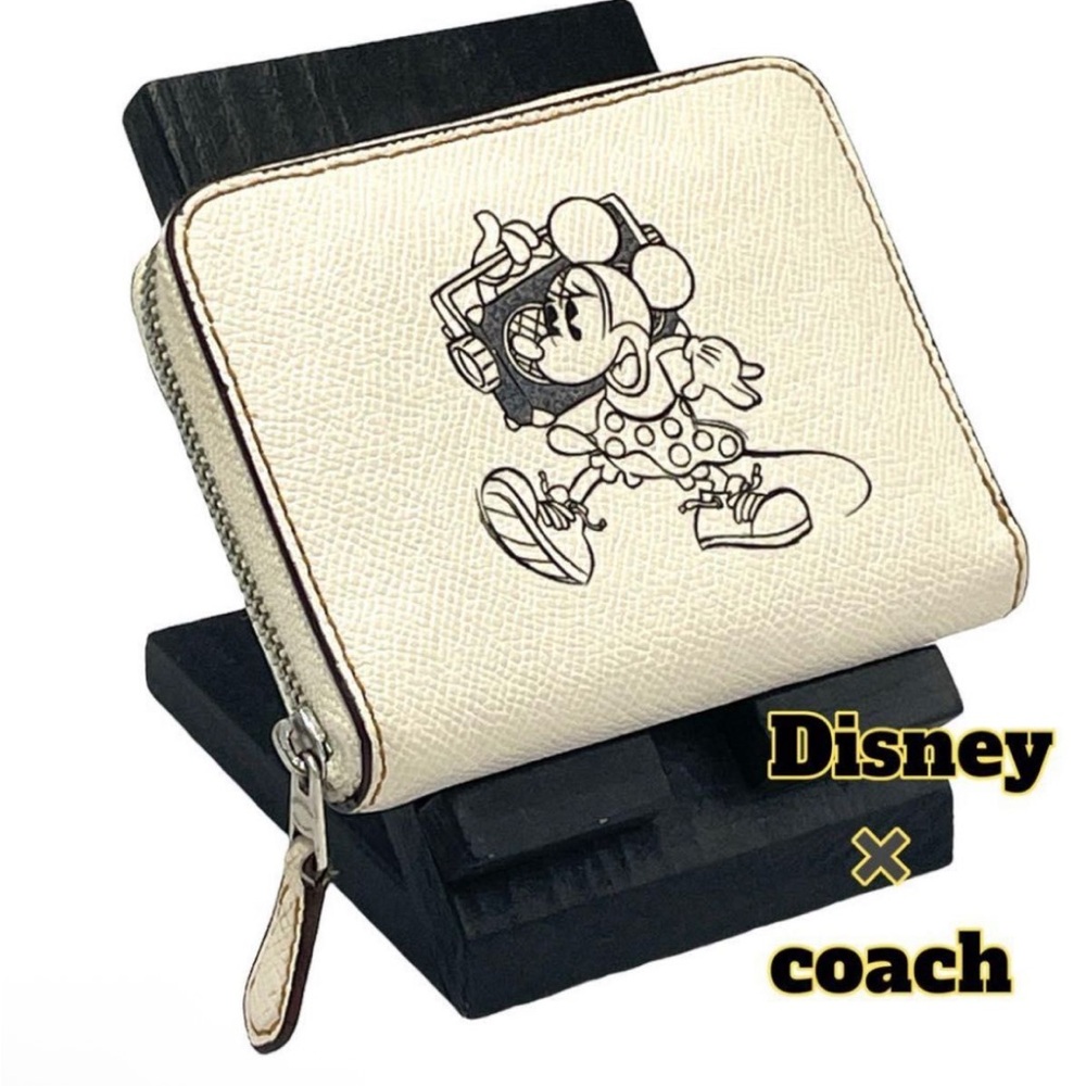 Coach x Disney Minnie Leather Zip Wallet WITH COACH DUSTBAG - NEW